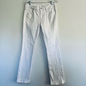 Grace in LA White Jeans w/Lace Yoke EUC